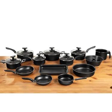 Imagem de Conjunto de Panelas Antiaderentes Teflon com Tampas de Vidro – Jogo 13 Peças Completo(Preto)