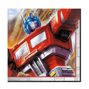 Imagem de Guardanapos de almoço Transformers Optimus Prime – Guardanapos de festa de papel de 16,5 polegadas para celebrações de aniversário de crianças – 16 unidades