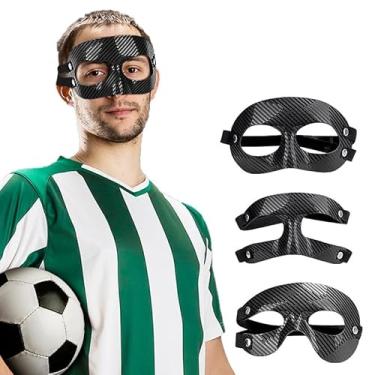 Imagem de Meia face superior de basquete máscara de nariz protetora respirável máscara de proteção facial (metade lateral preta)