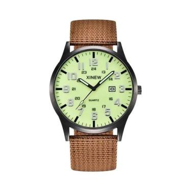 Imagem de Relógio De Quartzo Masculino Com Pulseira De Nylon Verde, Casual, Moda