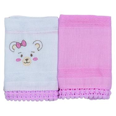 Imagem de Pano de Boca para Bebê 34 cm x 40 cm Bublim, Ursa Rosa