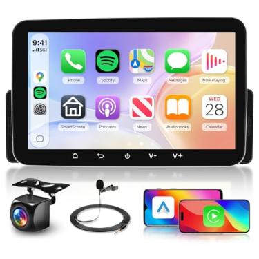 Imagem de Android 15 [4Core 4G + 64G] 17.8 cm Single Din Car Stereo Radio, 1 Din Wireless CarPlay, Android Auto, IPS Touch Screen Stereo, 5GWiFi + GPS, câmera de backup Bluetooth 5.0 AHD, SWC, FM RDS EQ USB