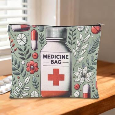 Imagem de Bolsa engraçada de maquiagem de medicamentos para mulheres e homens All My Meds Bolsa de Higiene Pessoal de Viagem para Recuperação de Pacientes Presentes Get Well Soon, Medicina 2, 2 sacos para