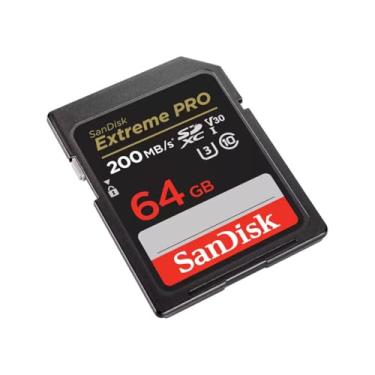 Imagem de SanDisk Cartão de memória 64GB Extreme PRO SDXC UHS-I - C10, U3, V30, 4K UHD, cartão SD - SDSDXXU-064G-GN4IN, Cinza escuro/preto