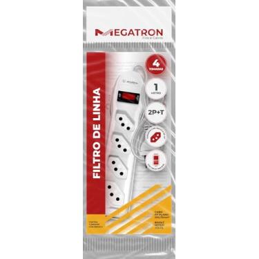 Imagem de Filtro de linha de 4 tomadas 2p+T circuit Breaker Bivolt BRANCO