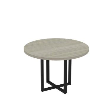 Imagem de Mesa Reunião Redonda 1100pe40tub Castanheira Natural -preto