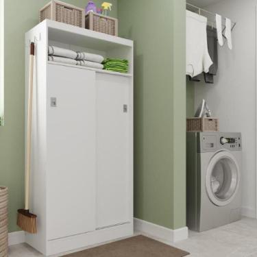 Imagem de Armário Utilitário Lavanderia 2 Portas Branco Carraro - MÓVEIS CARRARO