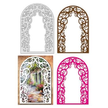 Imagem de 1 estêncil de matriz de corte de aço carbono, matriz de corte de moldura de rolagem colorida de aço inoxidável para álbum de fotos faça você mesmo, cartão de papel decorativo em relevo, 15 x 10 x 0,1