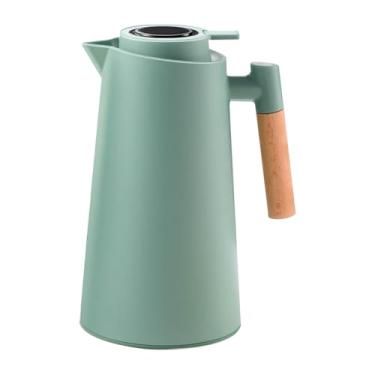 Imagem de Garrafa Térmica de água, 1 Litro Garrafa Térmica Com Termômetro Led Para Chás/Café Design Moderno Cabo Em Madeira(VDE(Des))