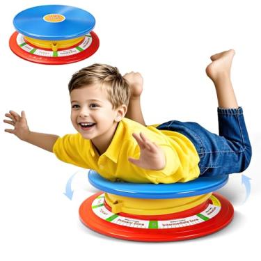 Imagem de TERRAMUS Cadeira giratória infantil carrossel, brinquedos sensoriais de autismo para meninos e meninas (azul)