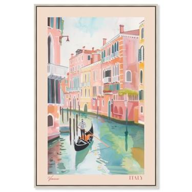 Imagem de Art Remedy Tela macia Veneza linda arte de viagem, moldura prata, 25,4 cm x 38,1 cm