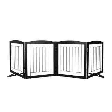 Imagem de Porta interna para animais de estimação – Portão independente para cães com 4 painéis para portas, corredores, casa ou escadas - 203 x 61 cm, retrátil e expansível para animais de estimação da SFJC