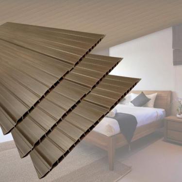 Imagem de Kit com 240m² Forro de Pvc 8mmX20cmX3m Imbuia - Permatti