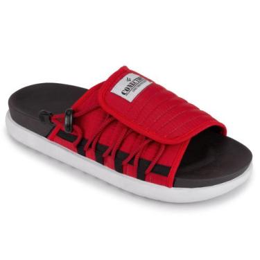 Imagem de Chinelo Masculino Slide Sandália Asuna Nuvem Anatomico, Vermelho, 42