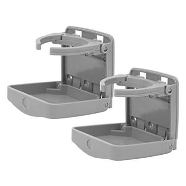 Imagem de HUIOP Suporte de Copo, Suporte de Vidro água Ajustável para Mesa, Organizador Copo Carro Dobrável Com Parafusos, Ideal para Rv, Marinho, Barco, van (Cinza （HF-PAG）)