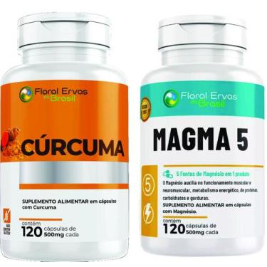 Imagem de Magma 5 120 capsulas Curcu ma a çafrão 120 capsulas kit 2 frascos - Fl