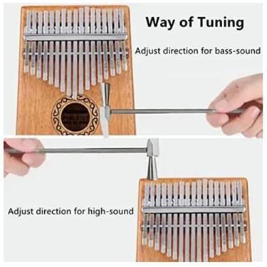 Imagem de aqxreight Piano de Dedo Polegar 17 Instrumento Musical Com Placa de Madeira Pêssego e Teclas de Aço para Iniciantes e Prazer Musical Portátil