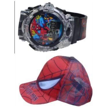 Imagem de Bone e relogio digital e musical do homem aranha menino , seu filho ap