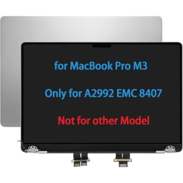 Imagem de Daplinno Tela de substituição de tela de 14 polegadas para MacBook Pro M1 A2442 2021 EMC 3650 M2 A2779 EMC 8102 M3 A2918 EMC 8304 2023 Tela LCD Montagem superior completa (prata)