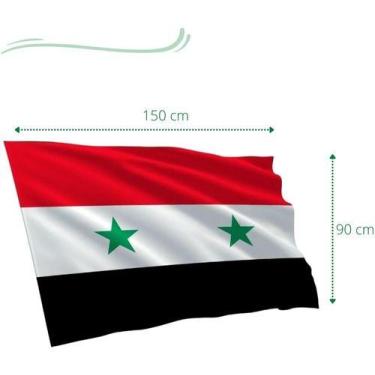 Imagem de Bandeira Síria Importada 90 X 150cm Oferta - Home Good