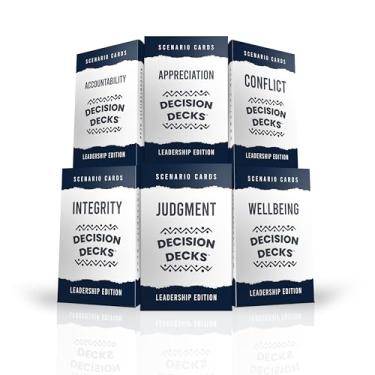 Imagem de Kingswood Security Leadership Scenario Cards Ultimate Box Set | 360 Decision Deck Scenarios for Managers (6-Deck Collection: Conflict, Integrity, Appreciation, Judgment, Well-Being, Accountability)
