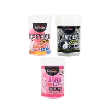 Imagem de Kit Hot Balls Plus 3 em 1 – Géis Sensoriais Aquecedor, Refrescante e Estimulante para Uso Adulto