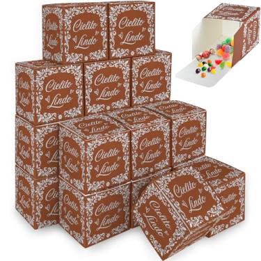 Imagem de Mini caixas de presente Mexican Fiesta, pacote com 50 caixas de lembrancinhas pequenas de 7,6 x 7,6 cm x 7,6 cm para festa Cinco de Mayo, suprimentos para chá de bebê com tema Talavera, caixa de