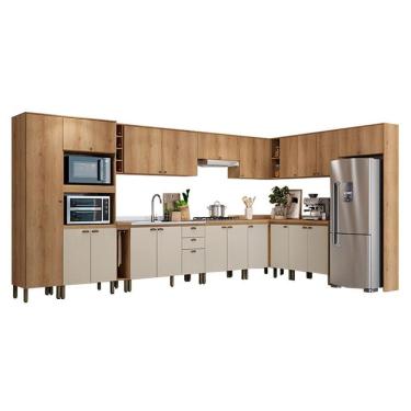 Imagem de Cozinha Modulada Finesse Composição 3 Capuccino Off White - Thb