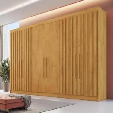 Imagem de Guardaroupa Casal 6 Portas 6 Gavetas Móveis Europa Ripado Potente - Mo