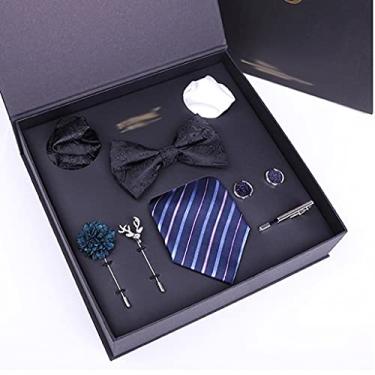 Imagem de Conjunto de gravatas de seda fashion para homens negócios festa de casamento (cor: C) (A)