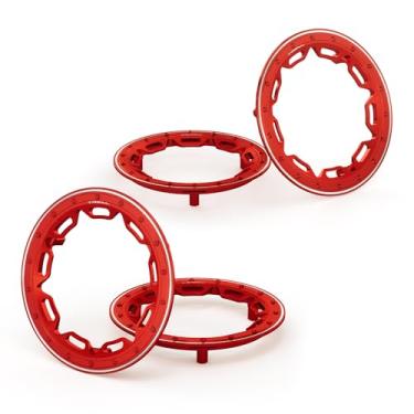 Imagem de TREAL Capa de placa de roda dianteira de alumínio 7075 para carro de areia Traxxas Pro Scale (vermelho)