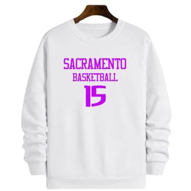 Imagem de Blusa Moletom Gola Basquete Sacramento Basketball número 15 - Loja Cli