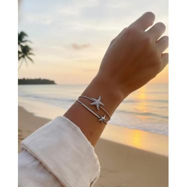 Imagem de Bracelete Aberto de Luxo com Design de Estrela do Mar - Deusa Modas, P