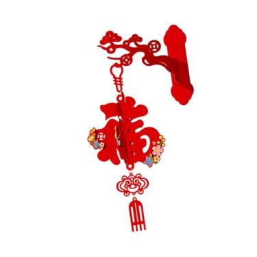 Imagem de MotiveTech Decorações para o Ano Chinês de 2026: Pingente Decorativo Festivo Tradicional Vermelho com Cavalo para Casa de Campo.