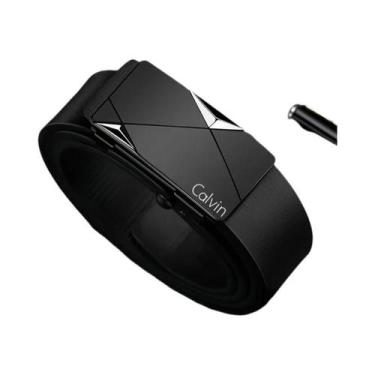 Imagem de Cinto Masculino De Couro PU Com Fivela Automática, Acessório De Cintur