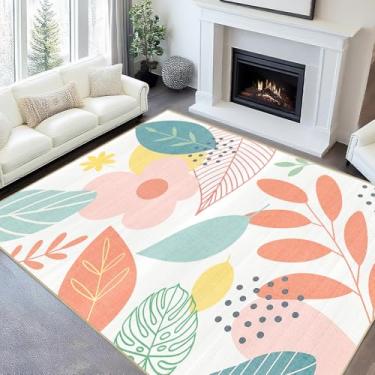 Imagem de Boho Botanical 22,5 x 30,5 cm tapete para entrada sudoeste boho asteca tribal lavável à máquina tapete de porta marrom bege tapetes pequenos antiderrapante impresso tapete baixo para cozinha, banheiro