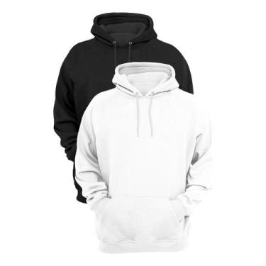 Imagem de Kit 2 Moletons Liso Flanelado Blusa De Frio Canguru Casual - Lucas Lun