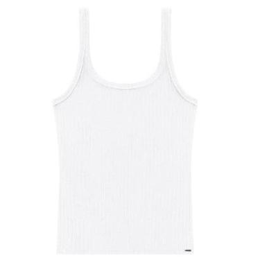 Imagem de Blusa Alcinha Canelada Básica Feminina Lunender 00469 Offwhite-Feminino