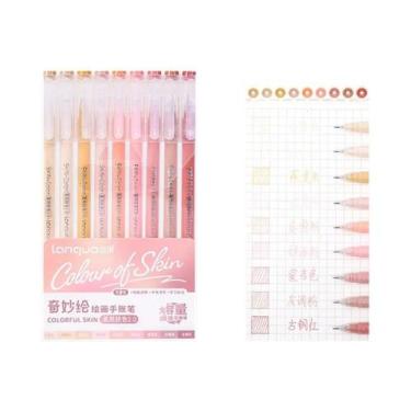 Imagem de Conjunto De Canetas Gel Morandi Color 0.5mm 9 Peças Tinta Suave Para E