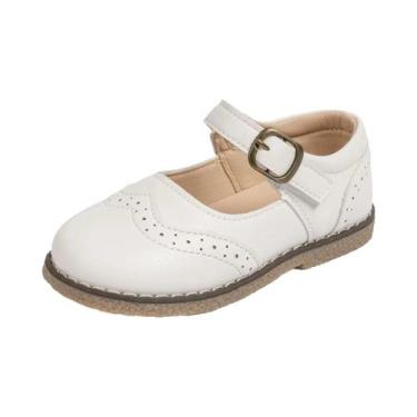 Imagem de Mocassins De Couro Com Sola Macia E Bico Redondo Para Meninas, Sapatos