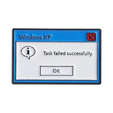 Imagem de Pin De Esmalte Com Mensagem De Erro De Computador: Tarefa Do Windows X