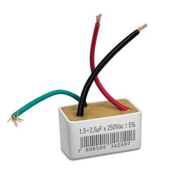 Imagem de Capacitor 1,5 +2,5uf x 250v 3 fios quadrado trio