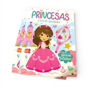 Imagem de Livro de atividades infantil Princesas com adesivos fofinhos - 0000276