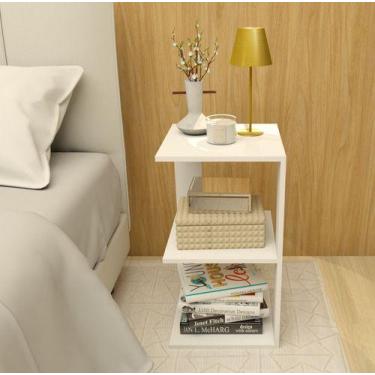 Imagem de Mesa Cabeceira Quarto Canto Cama mesa de cabeceira Branca Charme - Del