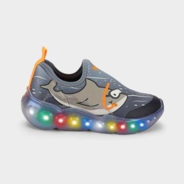 Imagem de Tênis Infantil de Luz Bibi Roller Celebration 3.0 Azul de Tubarão-Masculino