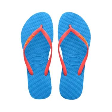 Imagem de Chinelo Havaianas Unissex Sem Gênero Slim Logo Pop Original Básico Cores Vibrantes 4119787-Unissex