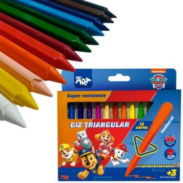 Imagem de Giz De Cera Triangular Patrulha Canina 12 Cores - 4742 - Dac