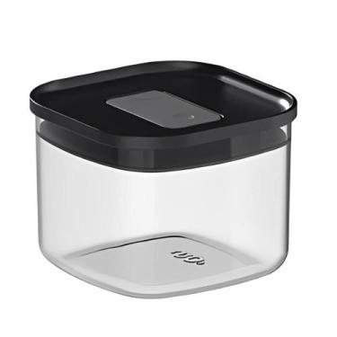 Imagem de Pote Hermético 450Ml Ou Grãos Temperos Quadrado Preto