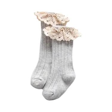 Imagem de Meias De Princesa Listradas Com Renda Para Meninas, Primavera E Outono