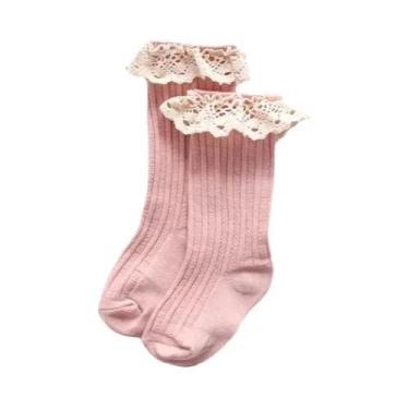 Imagem de Meias De Princesa Listradas Com Renda Para Meninas, Primavera E Outono